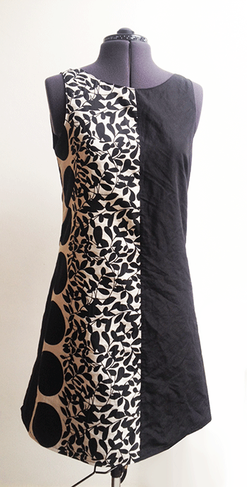 monochrome shift dress