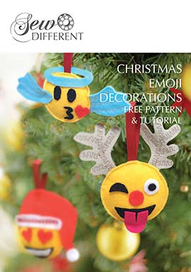 christmas emoji sewing decoration